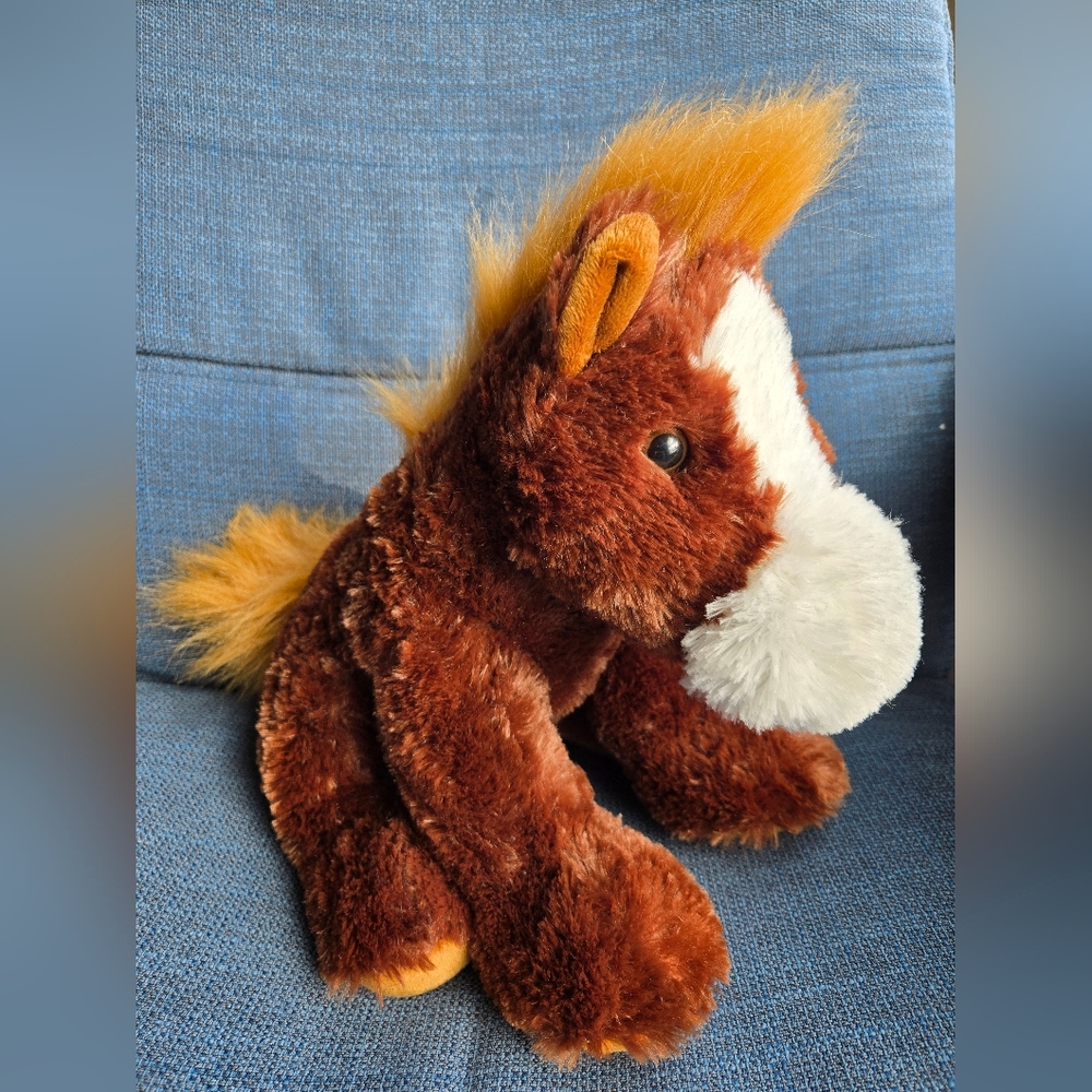 Aurora Brown Horse Lovey Plush Stuffed Animal Pony White Nose Muzzle 12"